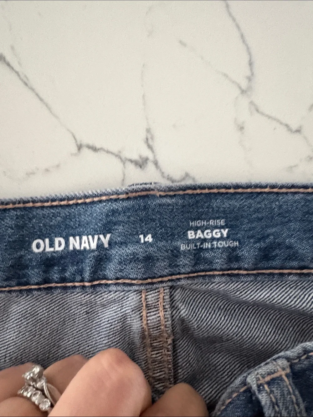Old Navy Blue Wide-Leg Cargo Jeans